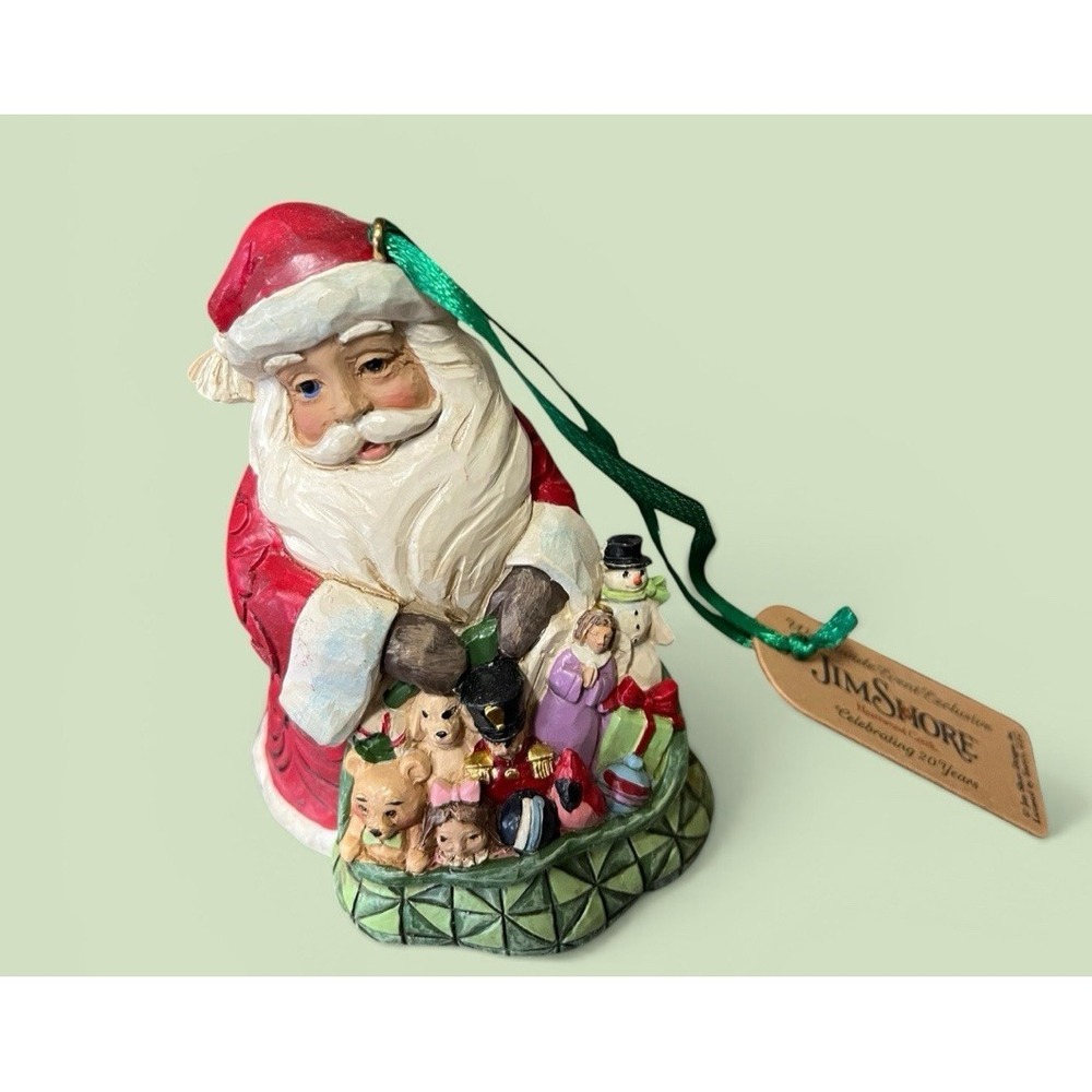Santa Claus Toybag Jim Shore‎ Christmas Hanging Ornament Worldwide Event Enesco